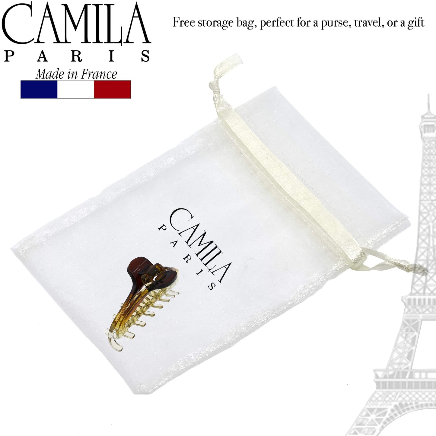 Camila Paris CP2381 French Hair Clip for Women, Small Narrow, Cristal, Girls Hair Claw Clips Jaw Fashion Durable and Styling Hair Accessories Beauty & Personal Care Camila