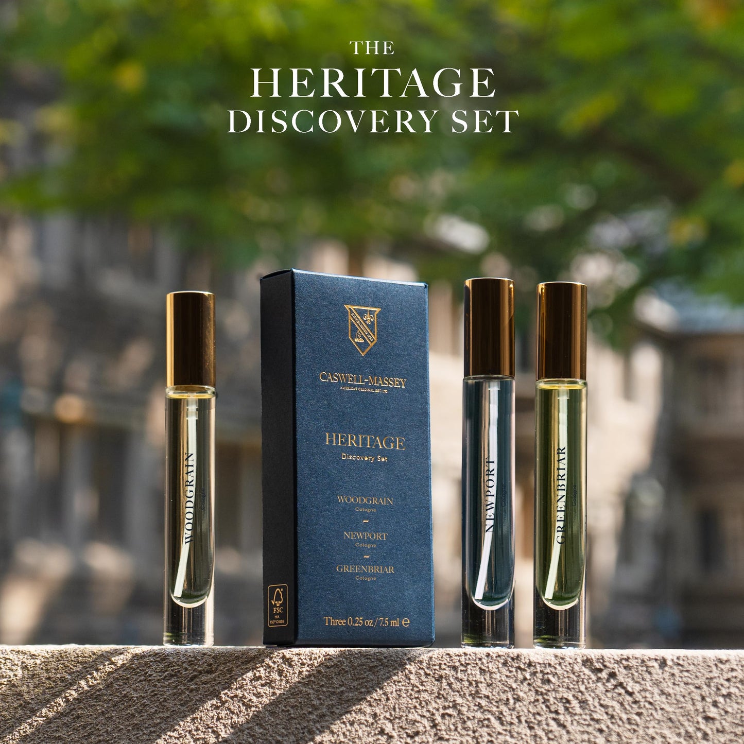Caswell-Massey Cologne Discovery Set for Men, Travel-Size Cologne Gift Set with Woodgrain, Newport & Greenbriar Scents, Luxury Fragrance Trio, Made in Beauty & Personal Care Caswell-Massey