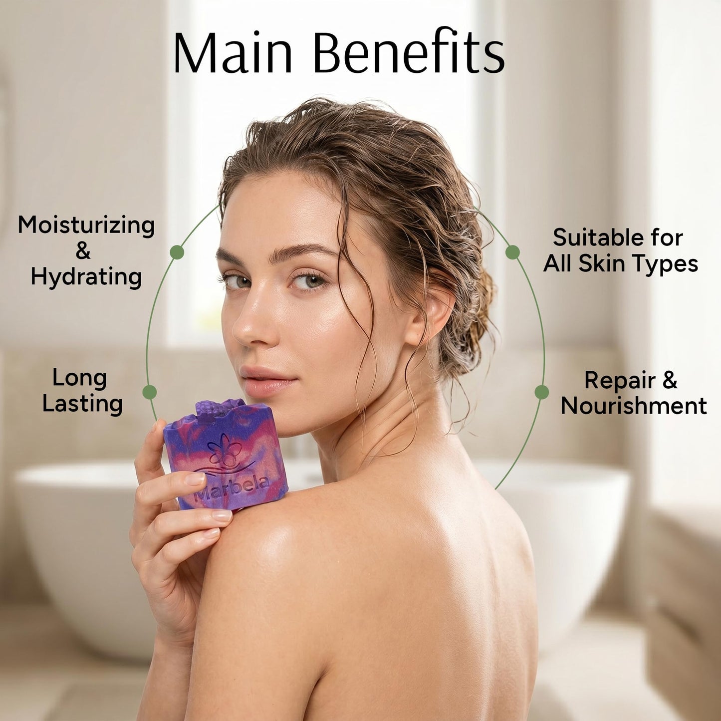 Marbela Cosmetics Velvet Berry Handmade Soap Bar - Hydrating Sweet Fruity Body Soap for Soft Skin, Face & Hands - Vegan Cruelty Free Artisan 3.5 Oz Beauty & Personal Care Marbela