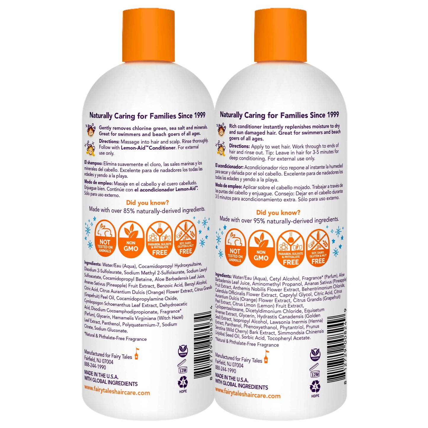 Fairy Tales Sun & Swim Shampoo & Conditioner Liter Duo for Kids - 32oz Each - Chlorine Removal Swim Shampoo Set - Removes Green Pool Tones, Sea Salt Beauty & Personal Care Fairy Tales