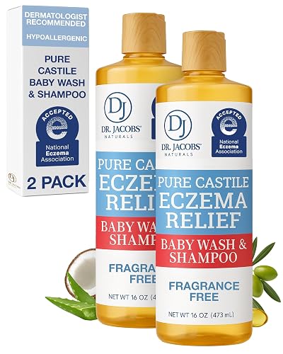 Dr. Jacobs Pure Castile Baby Wash - Effective Body Wash to Relieve Baby Eczema - Gentle Shampoo and Unscented Soap for Sensitive Skin Beauty & Personal Care DR.JACOBS NATURALS