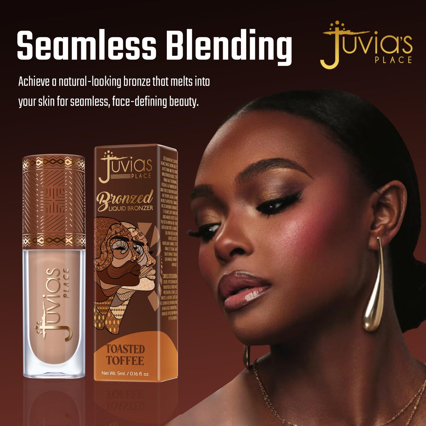 Juvia’s Place Bronzed Liquid Bronzer - Toasted Toffee - Liquid Bronzer for Face w/Silky Blendable Texture - Buildable Coverage for Natural Contour Beauty & Personal Care Juvia's Place