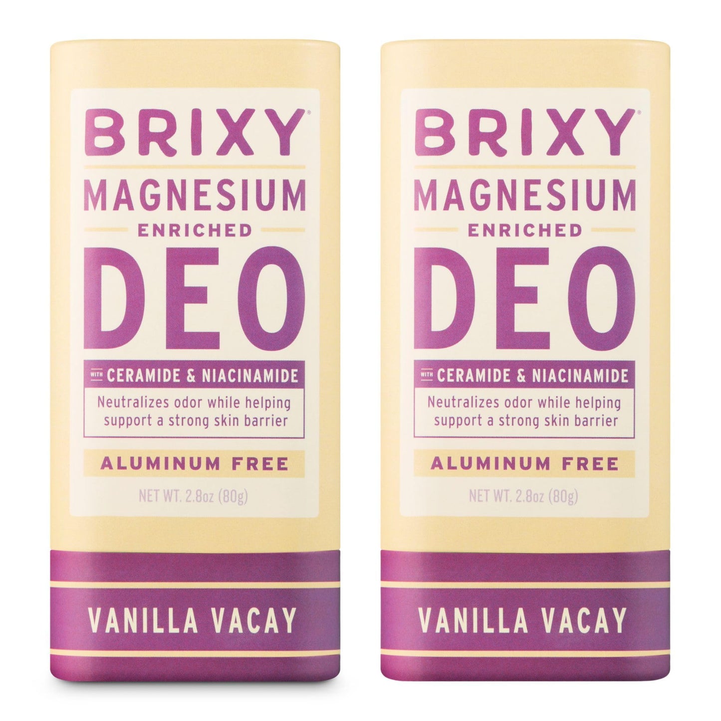 BRIXY Magnesium Deodorant, Ceramide & Niacinamide, Aluminum Free, Baking Soda Free, Plastic Free Packaging, Vegan and Certified Cruelty Free, Patent Beauty and Personal Care BRIXY