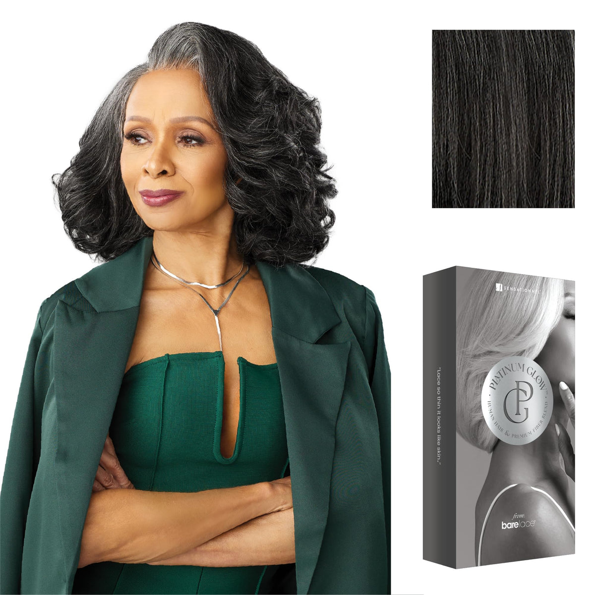 Sensationnel Platinum Glow 13x6 Wig-Josephine, SHIMMERINGSILVER