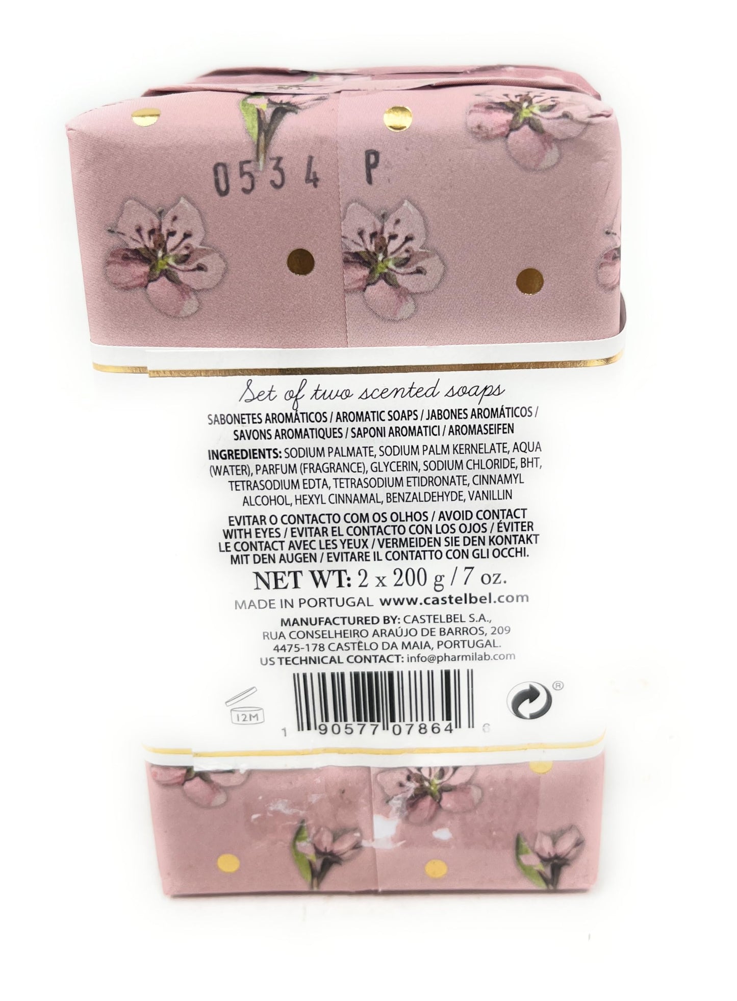Castelbel Set of Almond Blossom Fragranced Luxury Soap, (2) 7-Ounce Bars Beauty & Personal Care Castelbel