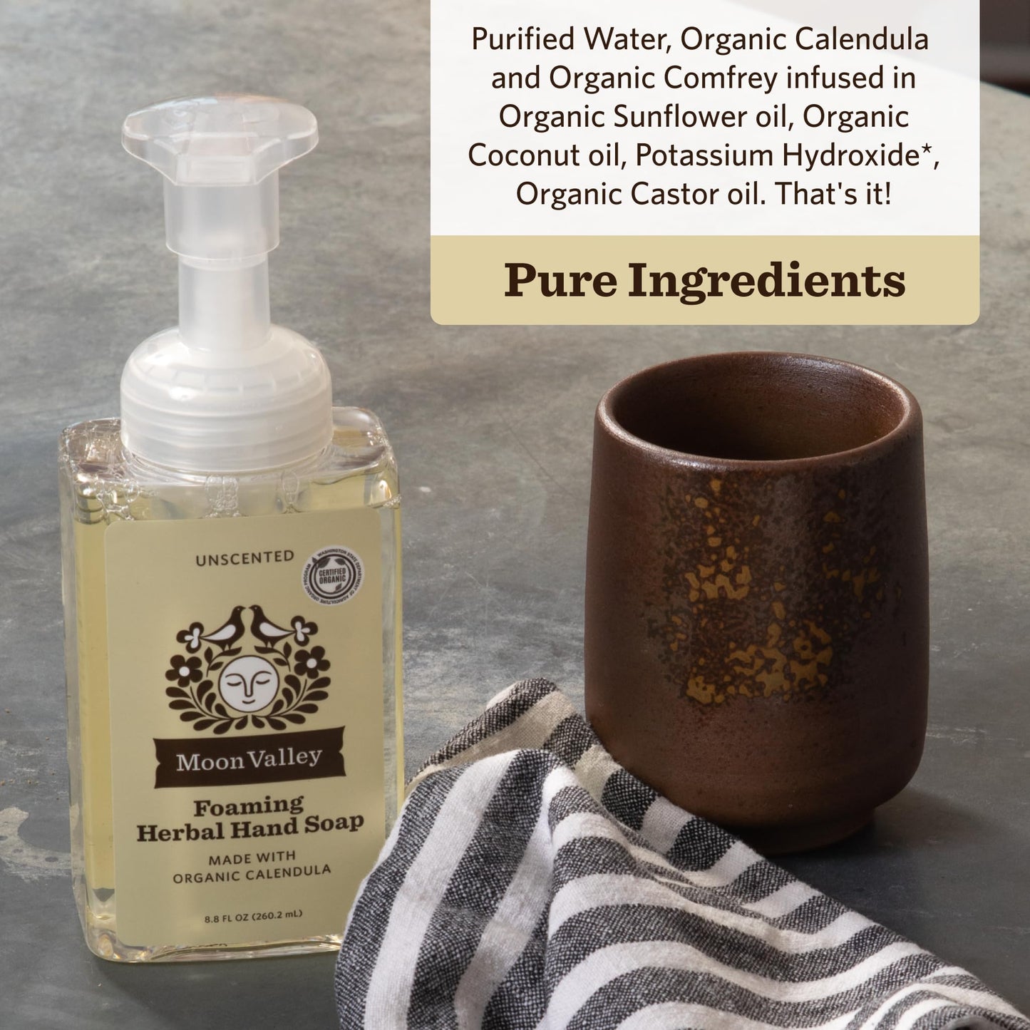 Moon Valley Herbal Foaming Hand Soap, Unscented Two Pack, Vegan, Recyclable Bottle Beauty & Personal Care Moon Valley Organics