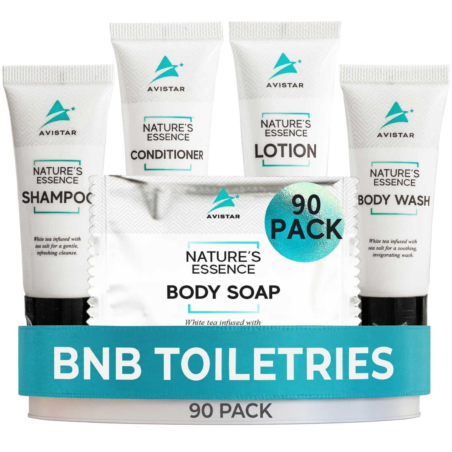 90 Piece Hotel Soap & Bulk Toiletries - Travel Essentials for BnB Hosts & Guests - Hotel Shampoo & Conditioner Supplies for Guests, Hotel Toiletries Beauty & Personal Care Avistar
