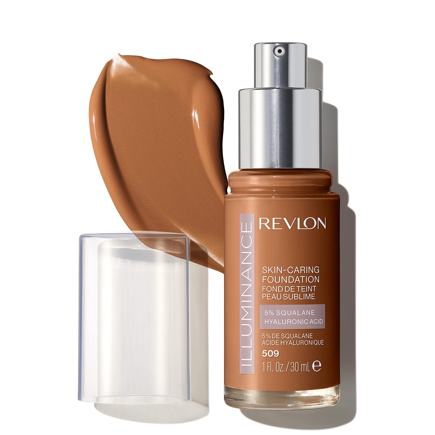 Revlon Illuminance Skin-Caring Liquid Foundation, Hyaluronic Acid, Hydrating and Nourishing Formula with Medium Coverage, 509 Sandalwood, 1 fl oz Beauty & Personal Care REVLON
