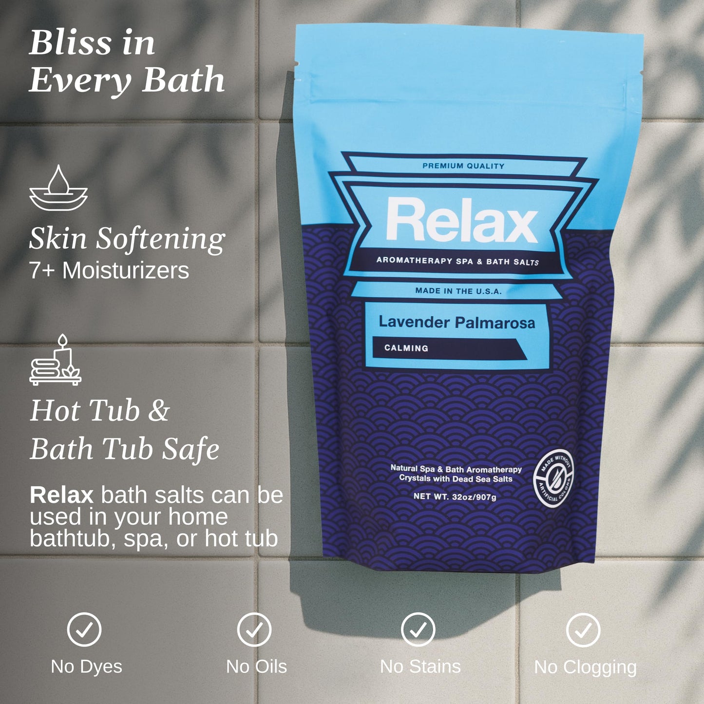 Relax Spa & Bath Aromatherapy Bath Salts for Hot Tub, Bath, or Spa, 2LB Bag Infused with Magnesium, Bath Salt for Soaking, Lavender Palmarosa Scent Beauty and Personal Care Relax Spa & Bath