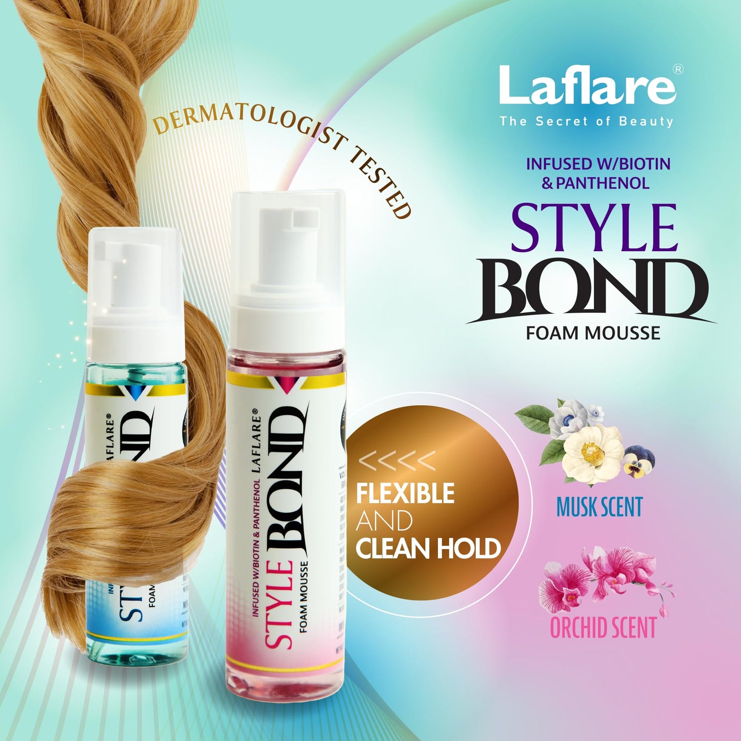 Laflare New Travel Size Mousse Foam - Hair Styling, Shine and Volume Mousse for Braid and Locs (Orchid) Beauty & Personal Care Laflare