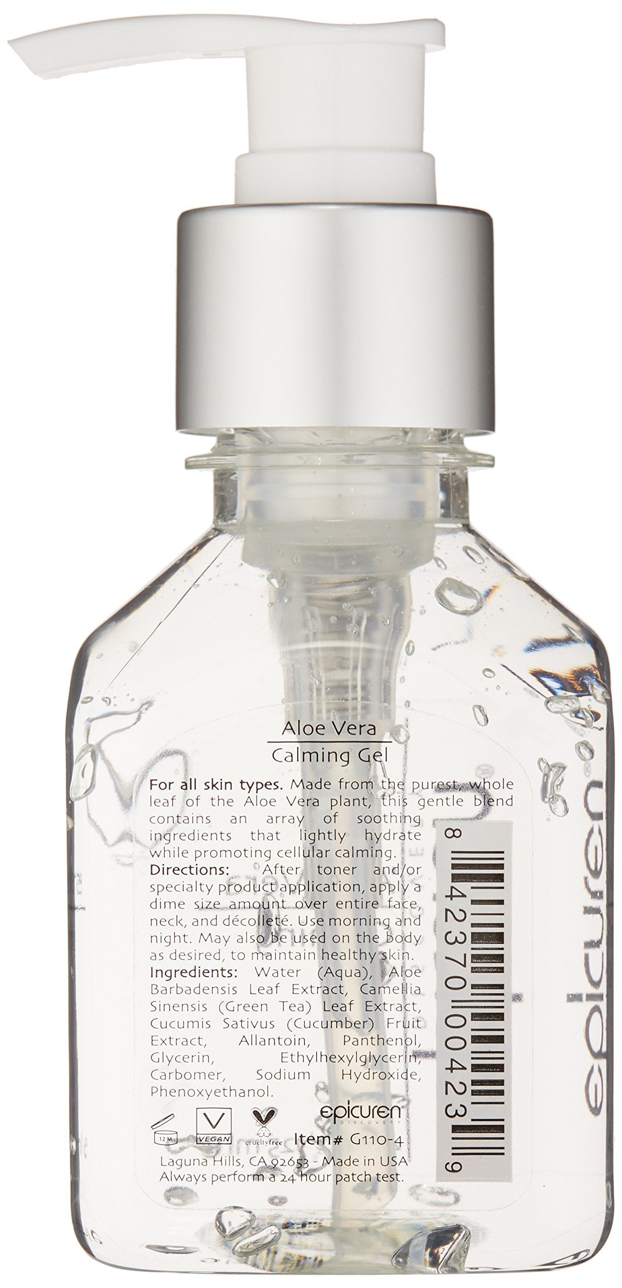 epicuren DISCOVERY Aloe Vera Calming Gel, Clear, 4 Fl Oz Beauty & Personal Care epicuren DISCOVERY