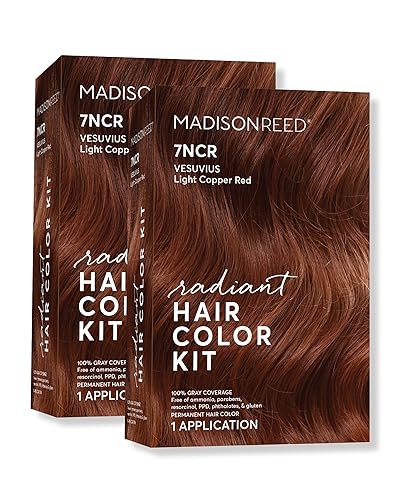 Madison Reed Radiant Hair Color Kit - 7NCR Light Copper Red (Vesuvius Red), Dimensional Gray Hair Blending Permanent Hair Dye, PPD-Free Beauty & Personal Care Madison Reed
