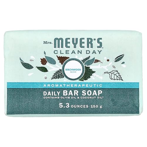 Mrs. Meyer's Clean Day's Bar Soap, Use as Body Wash or Hand Soap, Cruelty Free Formula Made with Essential Oils, Birch Wood Scent, 5.3 oz, 1 Bar Beauty & Personal Care Mrs. MEYER'S