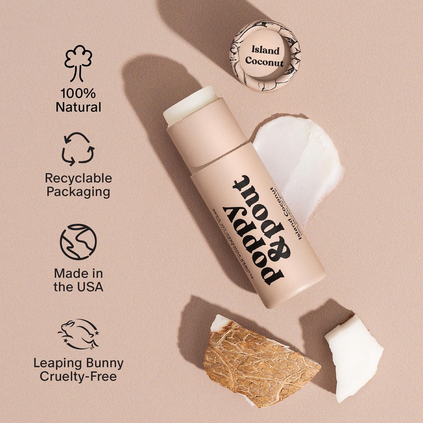 Poppy & Pout Lip Care Set - Lip Balm & Scrub - Sustainable Cardboard Tubes & Glass Jars, All Natural, Beeswax, Coconut Oil, Cruelty Free, Exfoliating Beauty and Personal Care Poppy & Pout