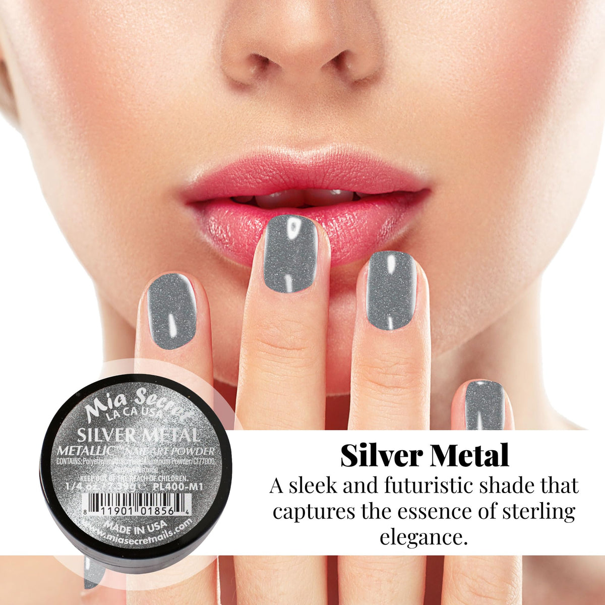 Mia Secret -Metallic Nail Acrylic Powder set of 6