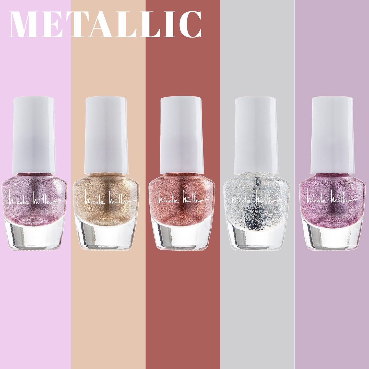 Nicole Miller Mini Nail Polish Set - Glossy, Vibrant Colors for Fingernails & Toenails, 2 Pack Trendy and Floral Collection Beauty & Personal Care Nicole Miller New York
