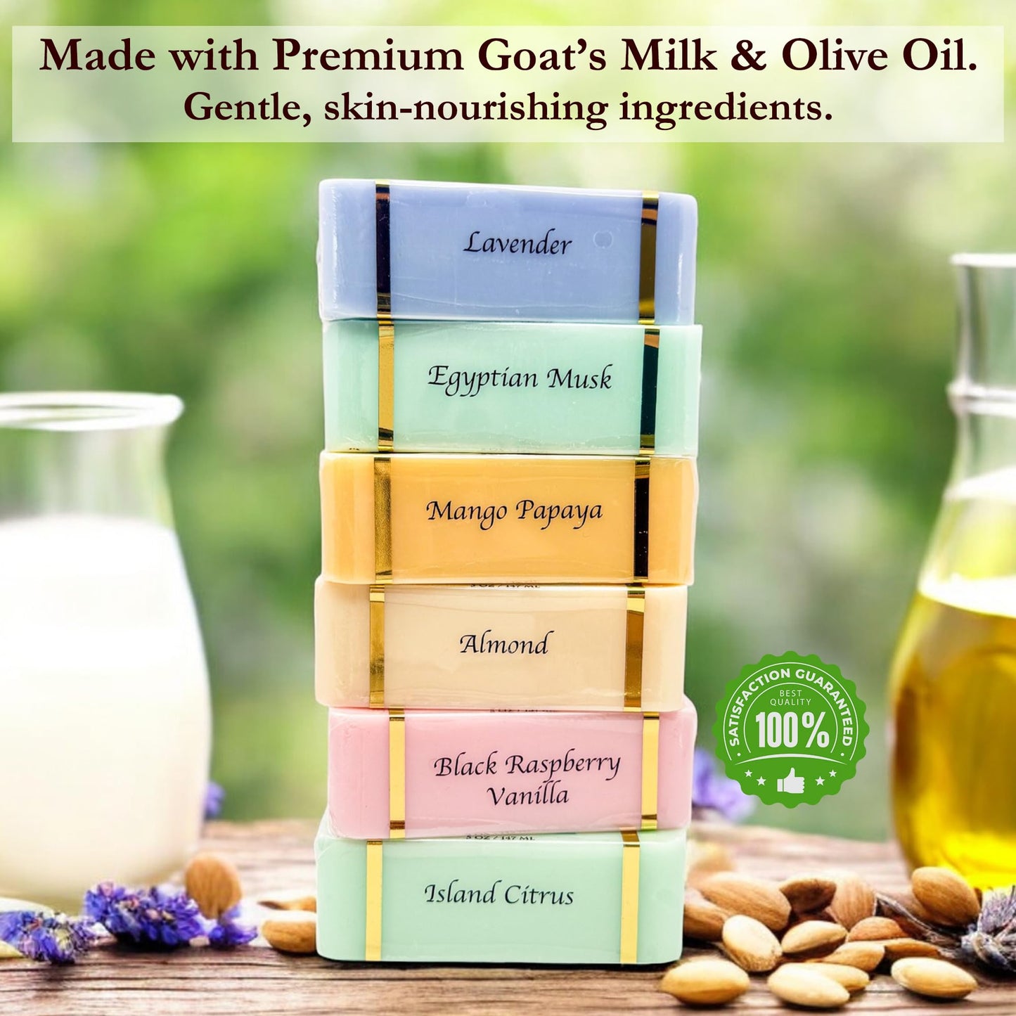 The Grecian Soap Company Goat Milk and Olive Oil Bar Soap - 6-Pack (5 Ounces Each, total 30ozs.) - Moisturizing Body Wash, Bar Soap for Bath Beauty & Personal Care The Grecian Soap Company