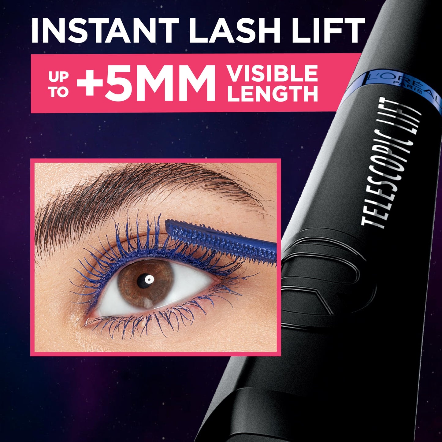 L'Oreal Paris Telescopic Lift Mascara, Lengthening and Volumizing Eye Makeup, Lash Lift with Up to 36HR Wear, Washable, Stellar Blue, 0.33 Fl Oz Beauty and Personal Care L'Oreal Paris