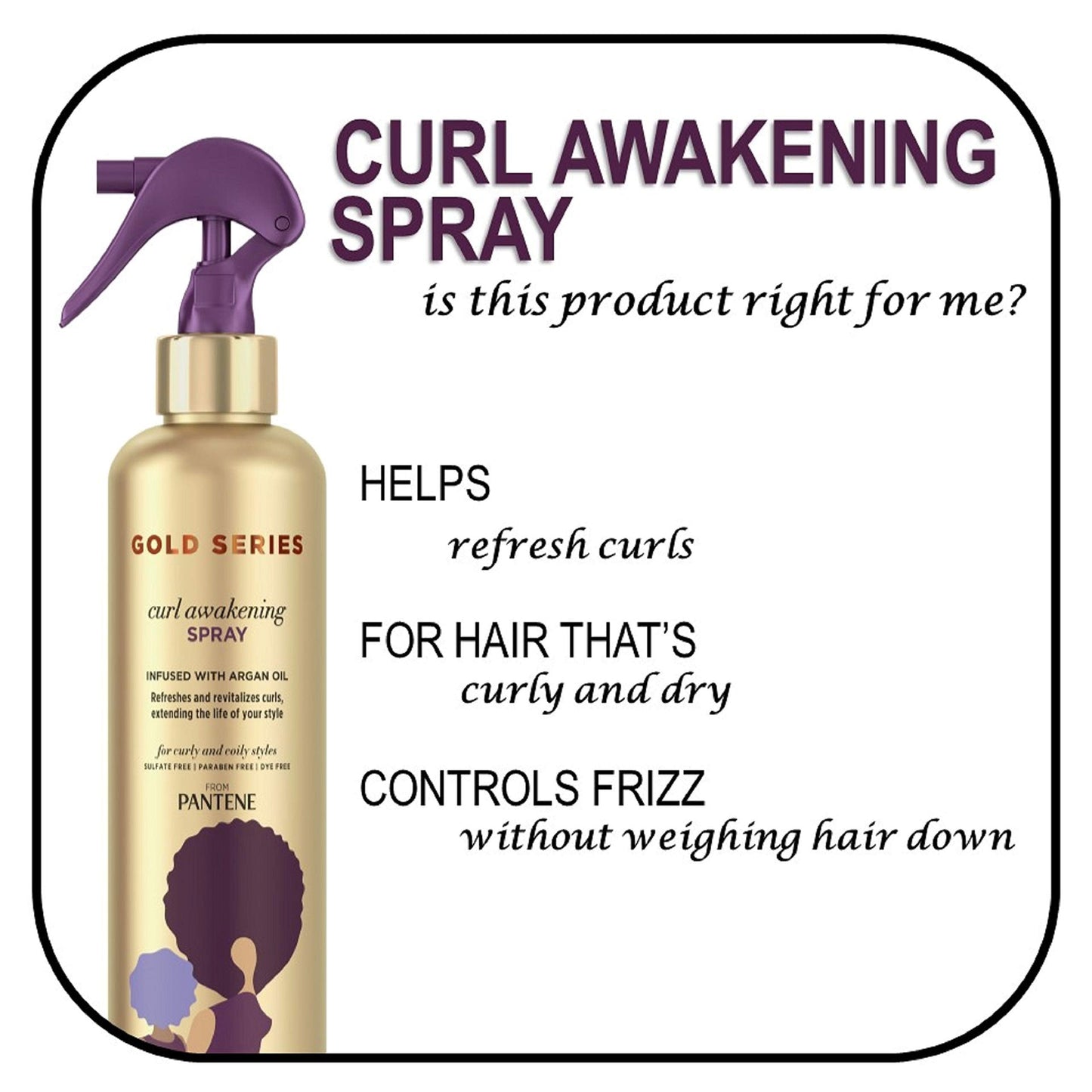 Pantene Gold Series Curl Awakening Spray 8.4 Ounce (Pack of 2) Beauty & Personal Care Pantene