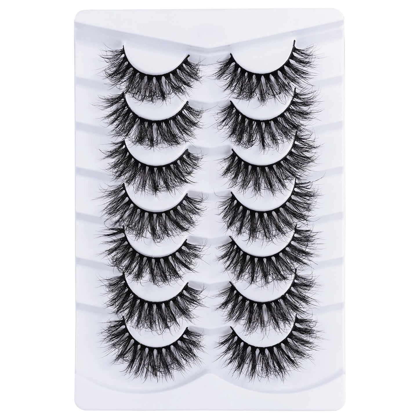 Mebver False Lashes Fake Eyelashes Cat Eye Lashes Faux Mink Lashes Natural Look 8D Fluffy Wispy Lashes That Look Like Extensions Pestañas Postizas D Beauty & Personal Care Mebver
