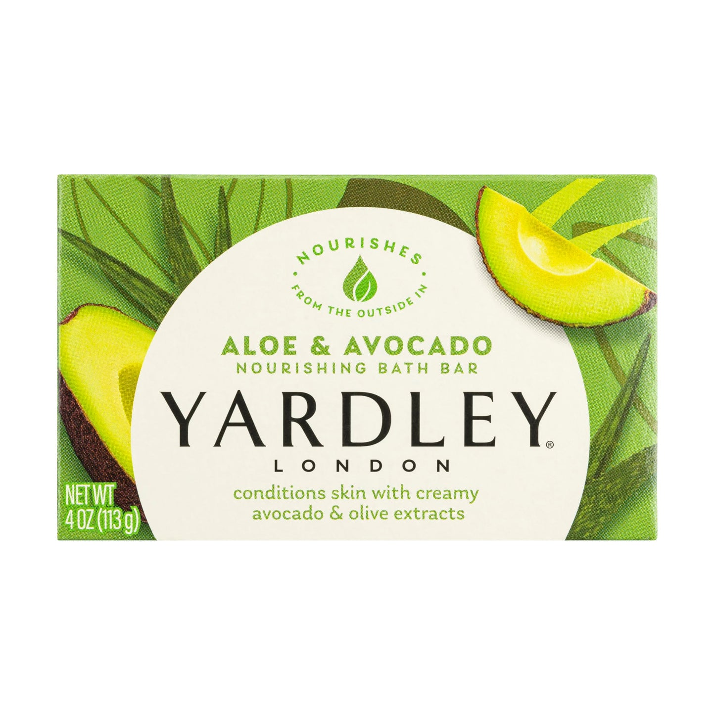Yardley London Nourishing Bath Soap Bar Aloe & Avocado, Conditions Skin with Creamy Avocado & Olive Extracts, 4.0 oz Bath Bar, 1 Soap Bar Beauty & Personal Care Yardley