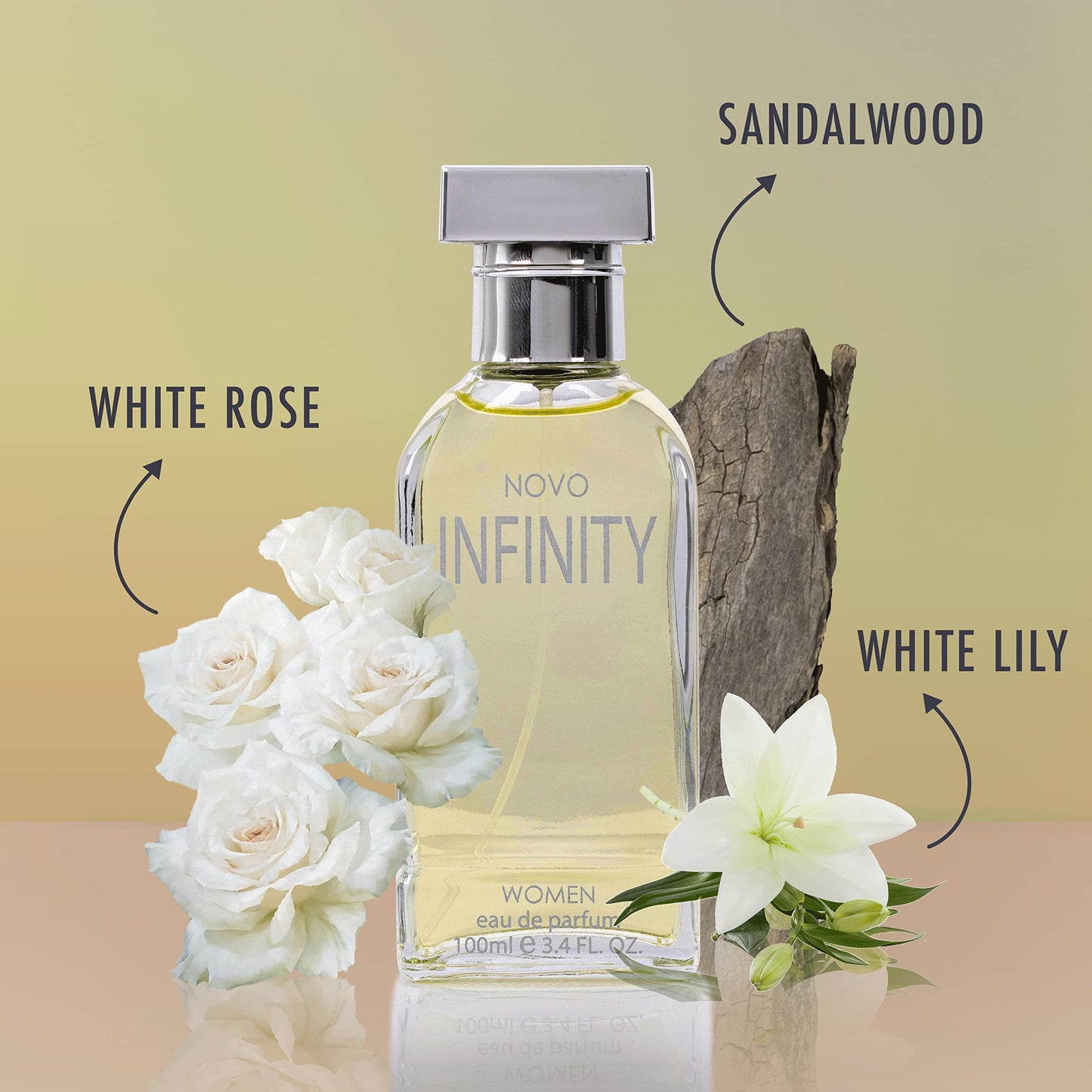 NovoGlow Novo Infinity for Women - 3.4 Fluid Ounce Eau De Parfum Spray for Women - Refreshing Mix of Citrus Floral & Musk Fragrances Smell Fresh All Beauty & Personal Care NovoGlow