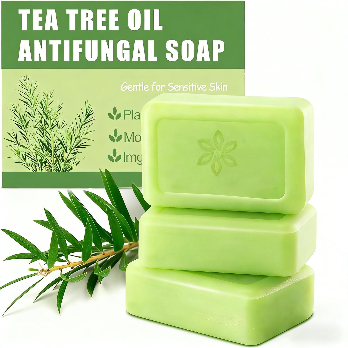 Tea Tree Soap, Relief Soap Bar Infused with Tea Tree Oil, Natural Foot & Body Soaps for Healthy Skin,Relief Soap Bar Infused with Tea Tree Oil,Gentle Beauty & Personal Care Llkpuygts