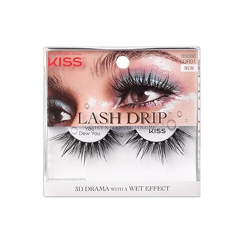 KISS Lash Drip, False Eyelashes, 'You Dew You', 14mm, Includes 1 Pair Of Lash, Easy to Apply, Reusable Lash Clusters Beauty & Personal Care KISS