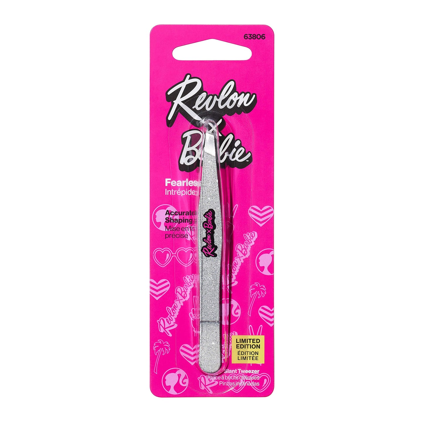 Revlon x Barbie Slant Tip Tweezer, Stainless Steel Hair Removal Makeup Tool (Packaging May Vary) Beauty & Personal Care REVLON