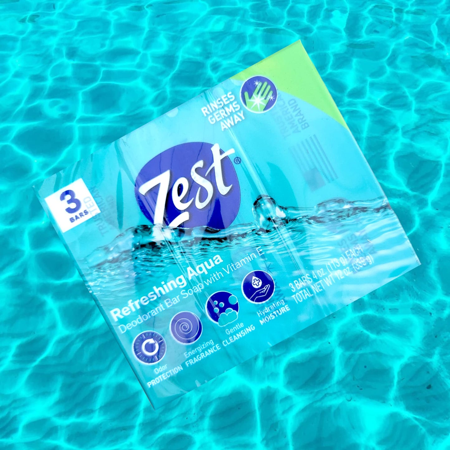 Zest Refreshing Aqua Bars Deodorant Bar Soap with Vitamin E, 3 Bars 4 OZ (113g) Each - 3 Pack Beauty & Personal Care Zest