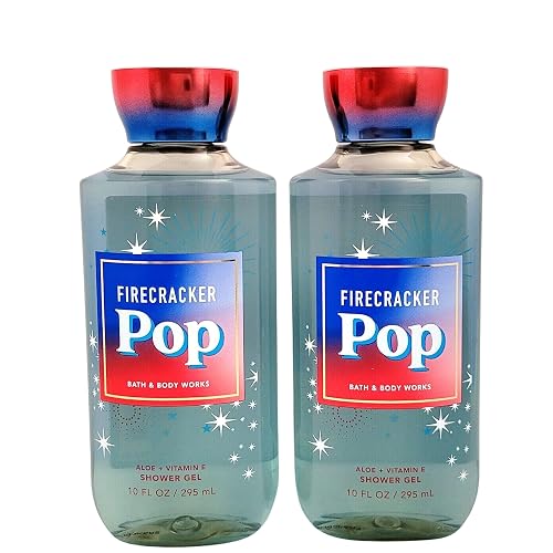 Bath & Body Works Shower Gel Gift Set 10oz Each Pack of 2 (Firecracker Pop) 10.00 Ounce (Pack of 2) Beauty & Personal Care Bath & Body Works