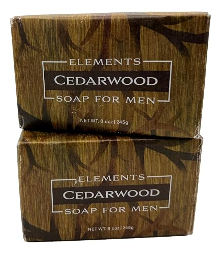 Greenwich Bay Trading Co. Elements Cedarwood Soap for Men, 8.6 oz Bars, Set of 2 Beauty & Personal Care Greenwich Bay
