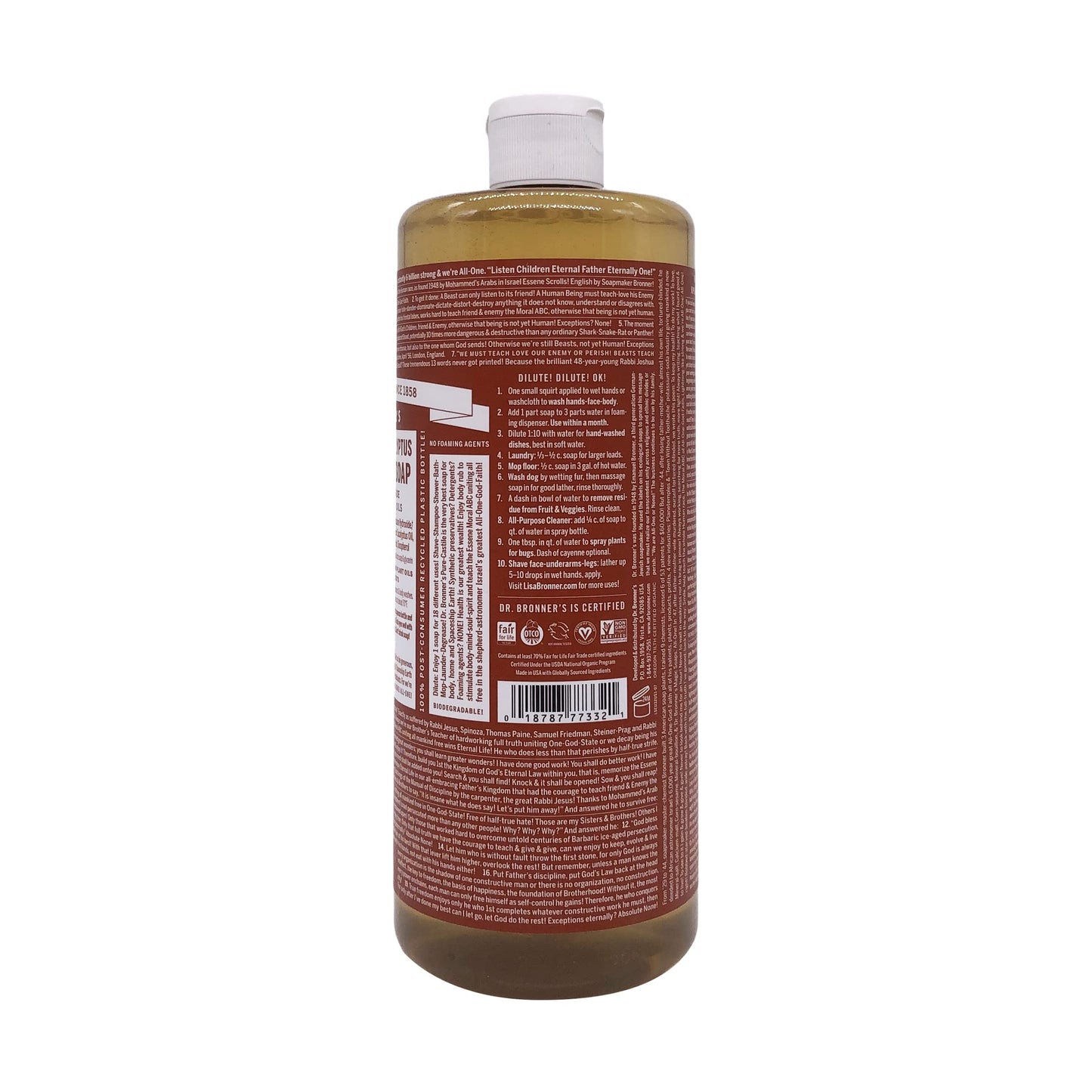 Dr. Bronner's Eucalyptus Liquid Castile Soap, 32 FZ Beauty & Personal Care Dr. Bronner's
