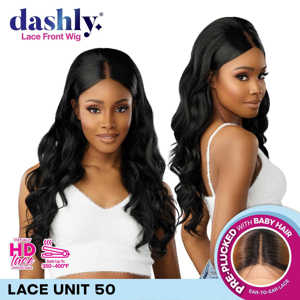 Sensationnel Dashly Lace Front Wig-Unit 50, 1B OFFBLACK