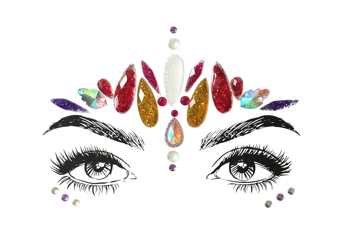 Christmas Face Gems,3PCS Crystal Body Glitter Face Stickers Festival Makeup Jewels Temporary Tattoo Glitter Rhinestone Adhesive for Face Eyes Body Beauty & Personal Care Cheeroyal