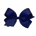 Wee Ones Girls' Plain Wrap Classic Grosgrain Hair Bows on a WeeStay No-Slip Hair Clip, Handmade, Large, Light Navy Beauty & Personal Care Wee Ones