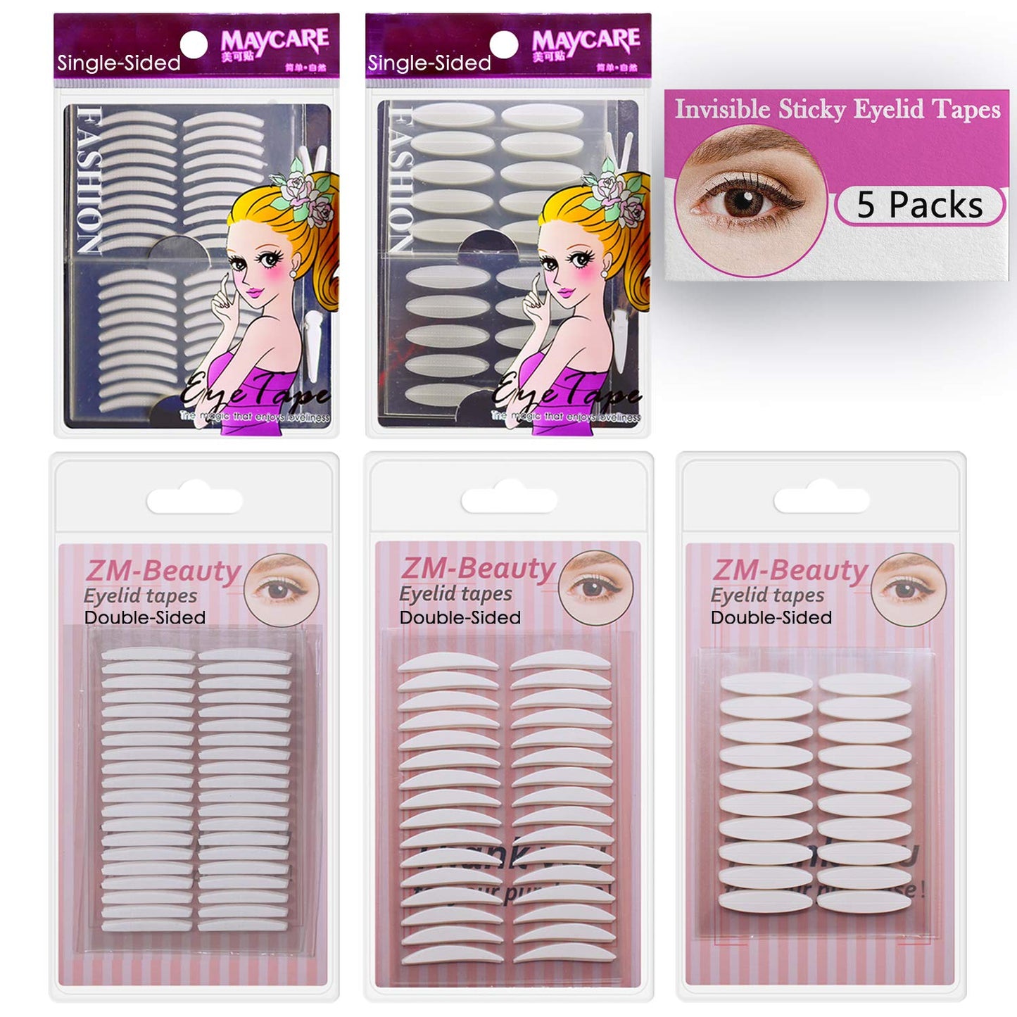 1080Pcs Premium Quality Natural Invisible Single Side Eyelid Tape Stickers Medical-use Fiber Eyelid Lift Strip, Instant Eye Lift Without Surgery Beauty & Personal Care ZMBeautk