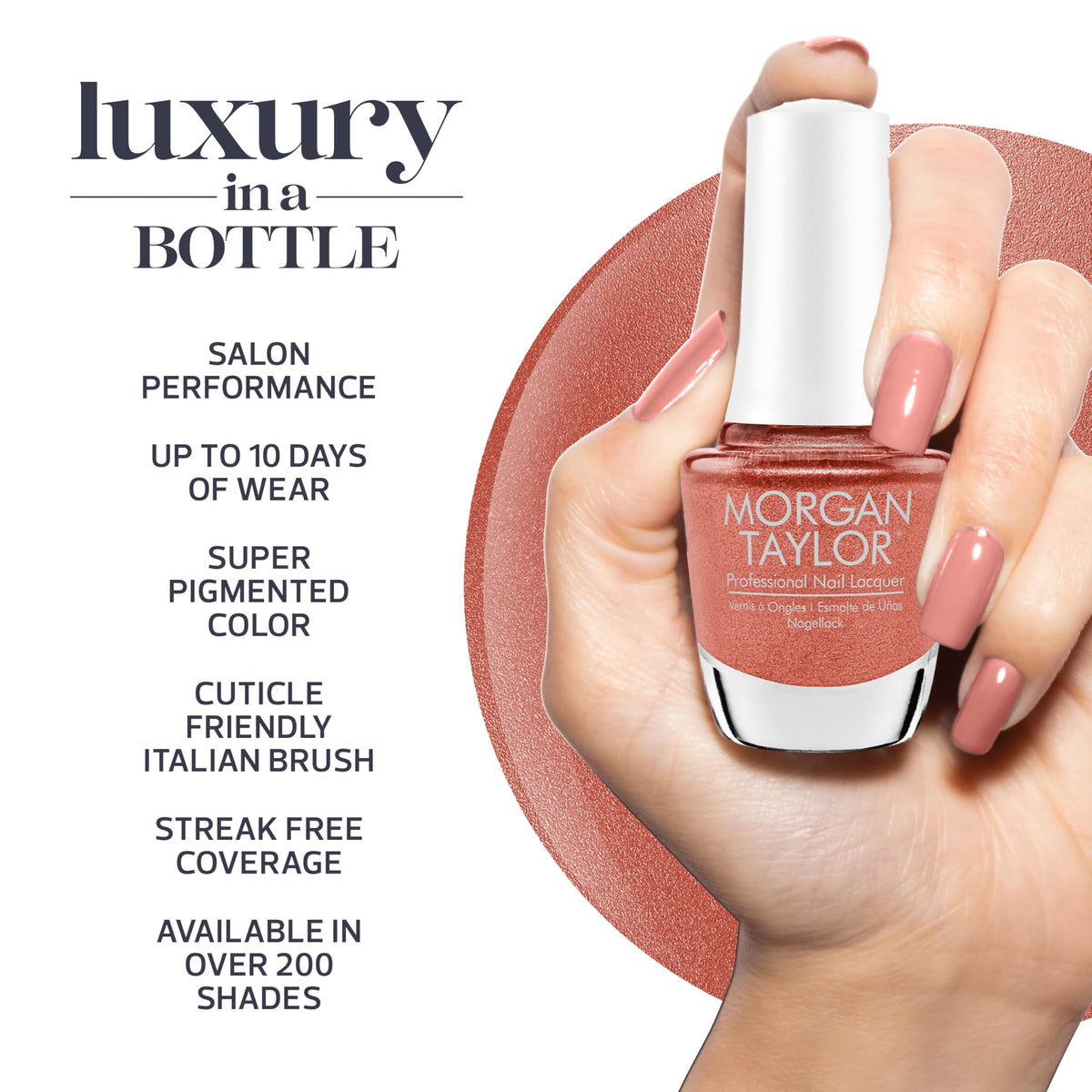 Morgan Taylor Living Our Life Collection Lacquer Nail Polish - Sunset My Heart On Fire, 15mL