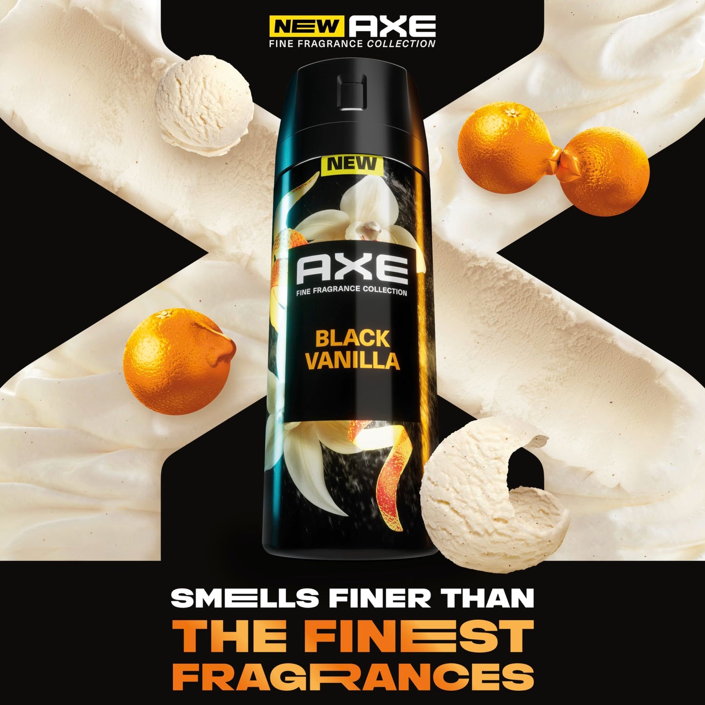 AXE Fine Fragrance Collection Premium Body Spray Black Vanilla with Orange + Sandalwood with 72H Odor Protection Aluminum-Free 4 oz Beauty and Personal Care AXE