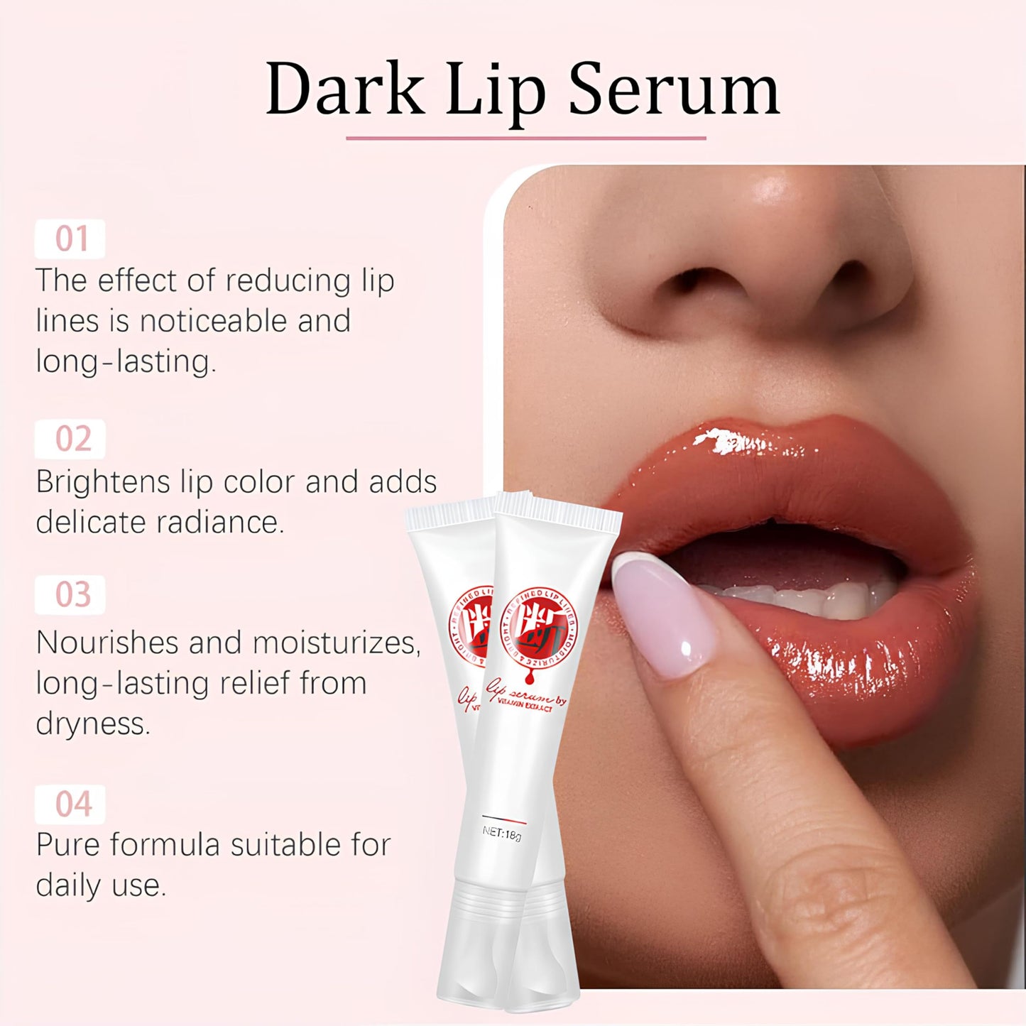 Jinshane Lip Serum by Vitamin Extract, Lip Lightening for Dark Lips, Lip Balm Dark Lip Treatment for for Smokers and Non-smokers, Lip Brightener Beauty and Personal Care Cappuvini