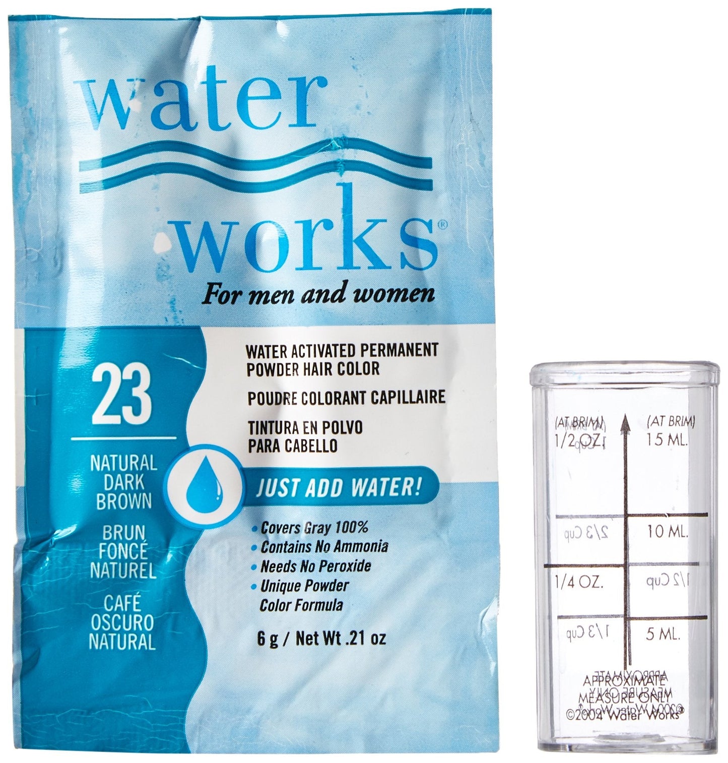Water Works Water Activated Permanent Powder Hair Color for Men and Women, #23 Natural Dark Brown Beauty & Personal Care Water Works