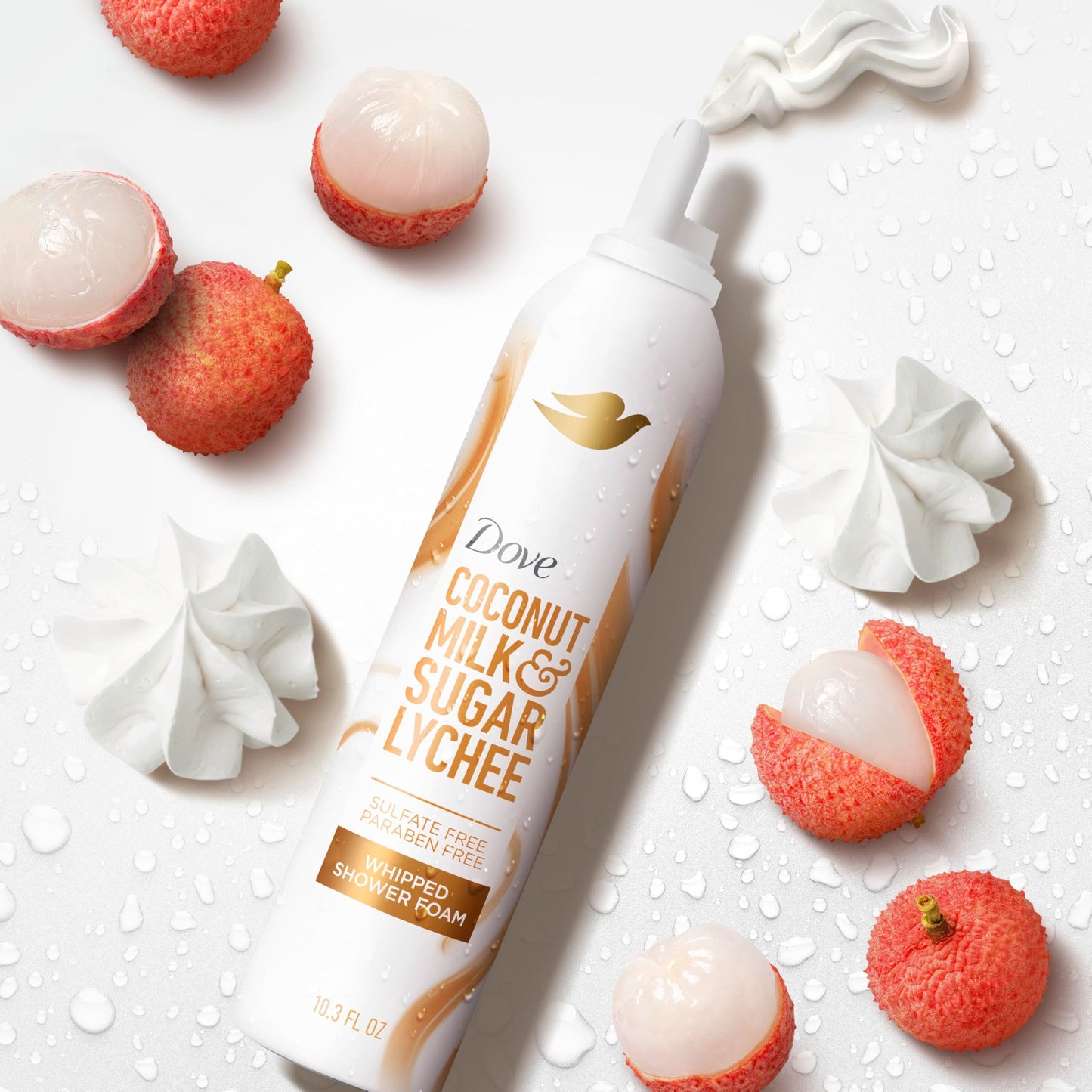 Dove Whipped Shower Foam Coconut & Lychee For Women for Hydrated & Soft Skin 10.3 OZ Beauty & Personal Care Dove
