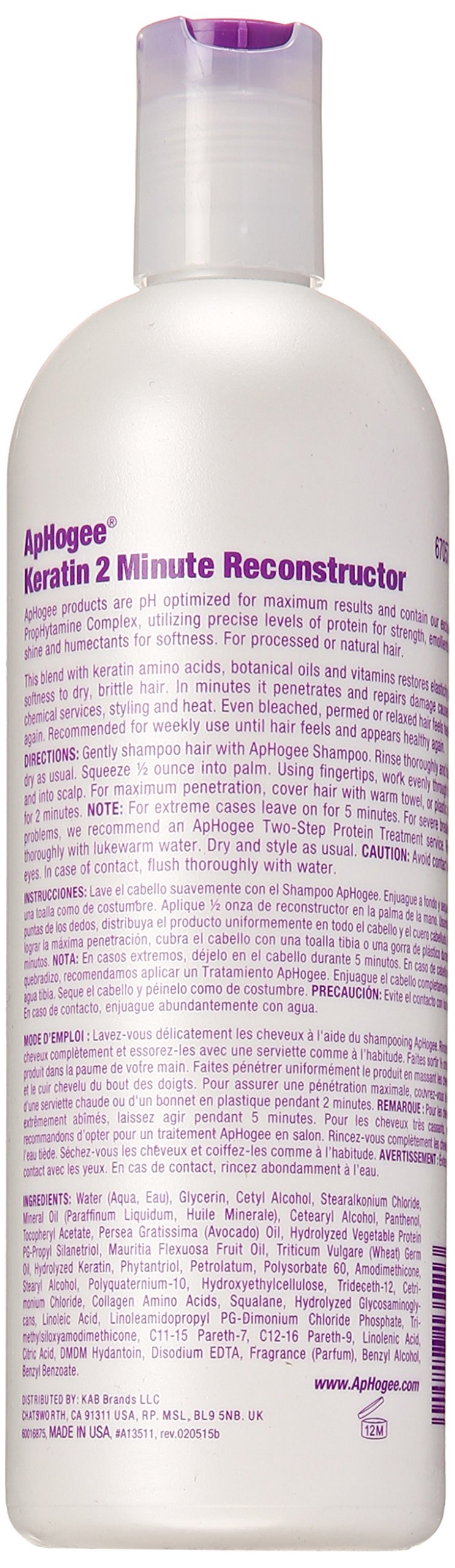 ApHogee Intensive 2 Minute Keratin Reconstructor (16 OZ) Beauty & Personal Care Aphogee
