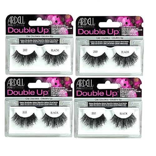 Ardell - Double Up #203 False Eyelashes, Black reusable (4-Pack) Beauty & Personal Care Ardell