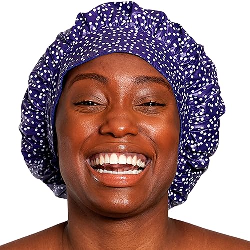 TIARA Reusable Waterproof Shower Cap for Women - Large Shower Cap for Long Thick Hair, Reversible Deep Conditioning Hair Cap, Soft Terry Lined Beauty & Personal Care TIARA Shower Cap
