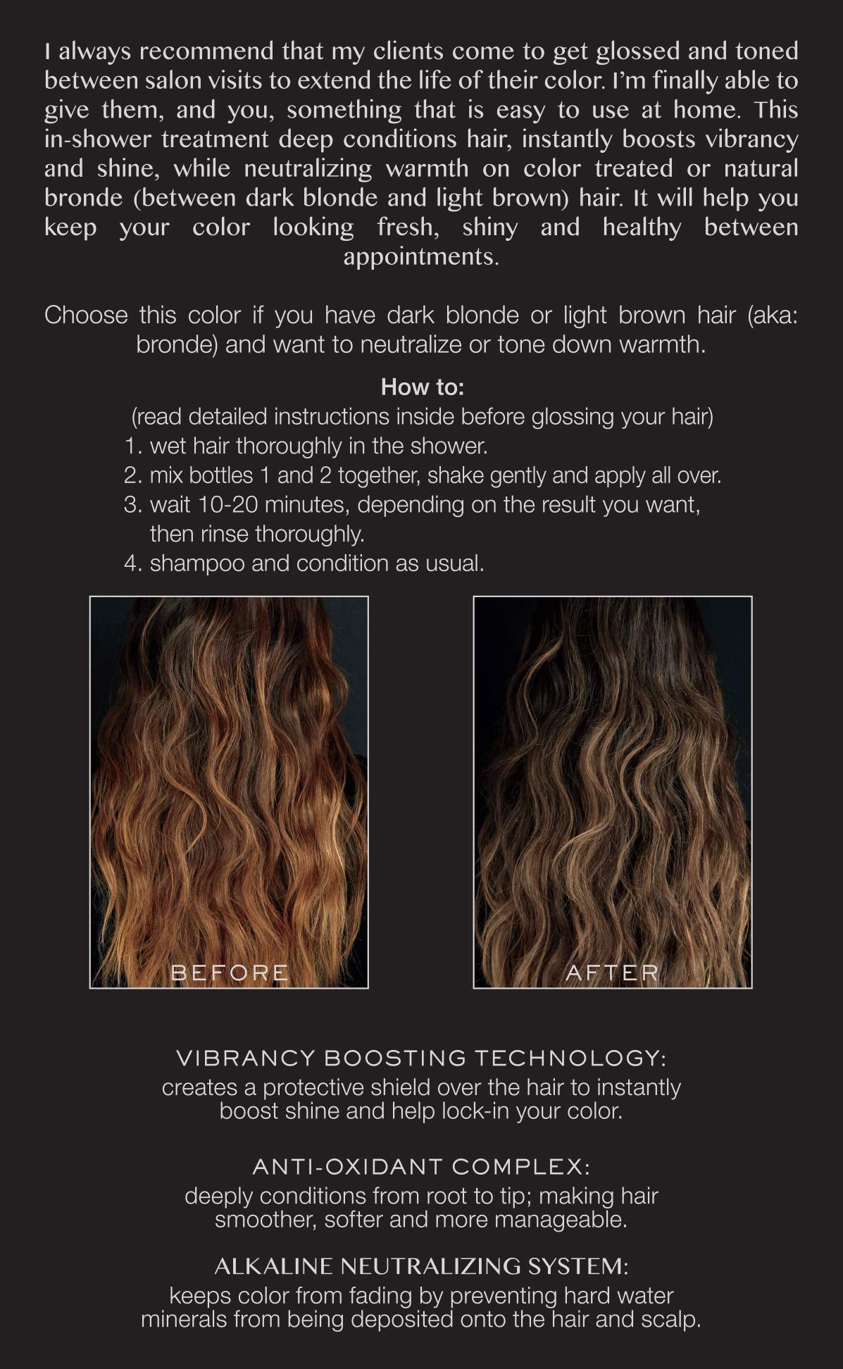 Kristin Ess Hair Gloss in Smokey Topaz Medium Neutral Blonde - 4 Wk Semi Permanent Hair Dye Glaze - Color Depositing Conditioner & Toner for Vibrant Beauty & Personal Care Kristin Ess
