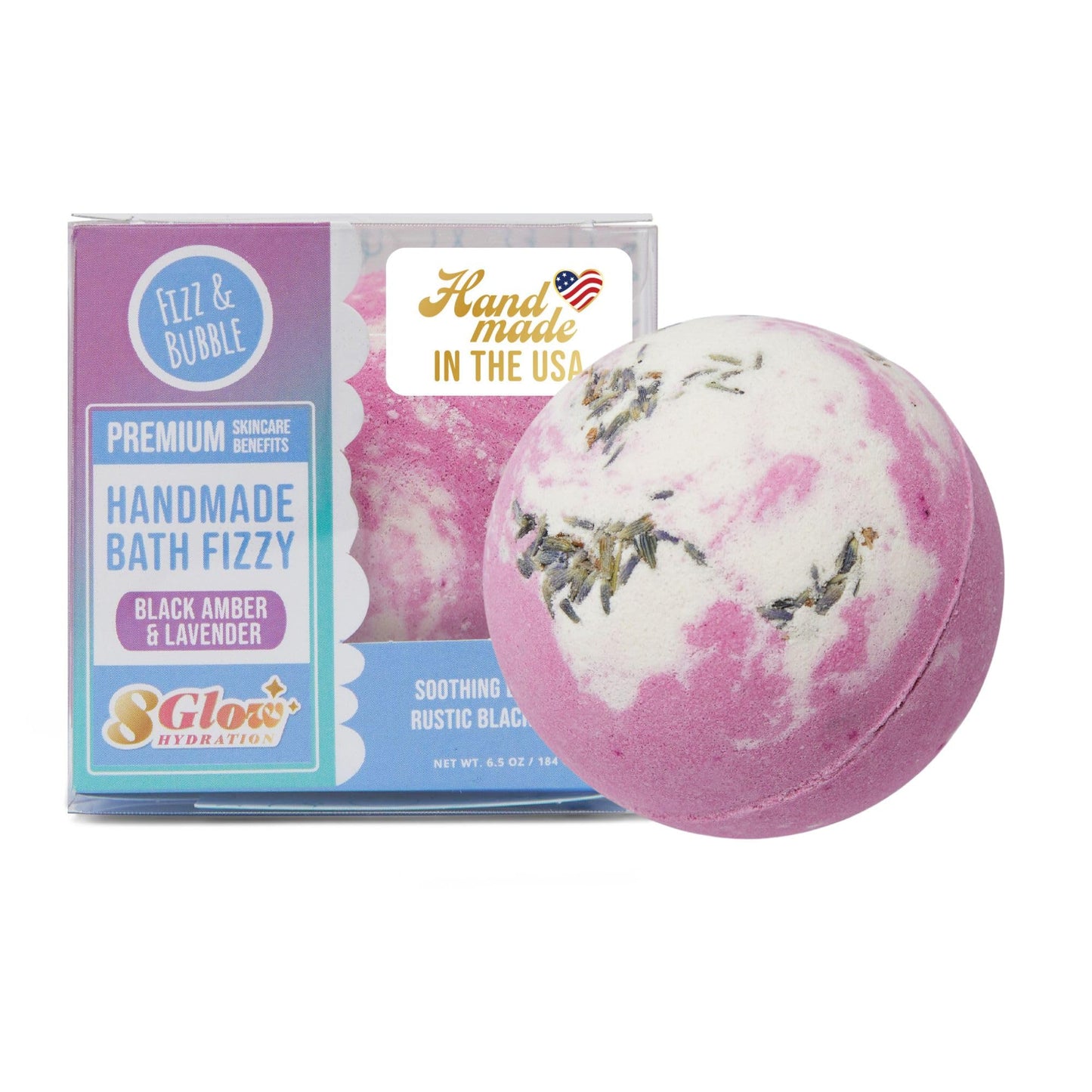 Fizz & Bubble Premium Moisturizing Artisan Bath Bomb Fizzies for Adults, Women, Kids, and Gifts - Black Amber and Lavender Beauty & Personal Care Fizz & Bubble