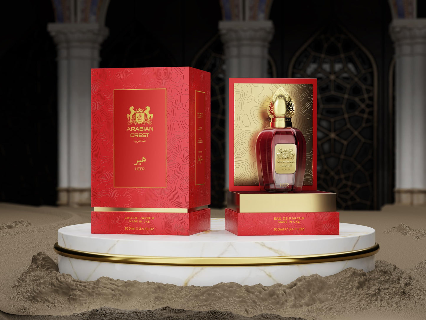 Arabian Crest Dubai Heer Eau de Parfum 100ML - Floral Woody Musk Perfume for Unisex Long-Lasting Romantic Scent with Grapefruit, Cedar, Vegan Beauty & Personal Care Arabian Crest