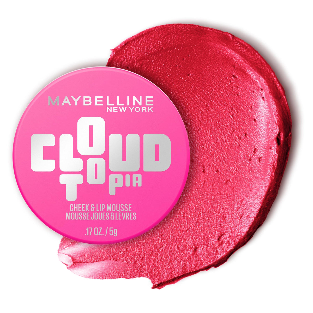 Maybelline Cloudtopia Blush for Cheeks and Lip Mousse, Ultra-Vivid, Pigmented Formula for Up to 14HR of Blush and Lip Makeup Color, Pink Daydream, 1