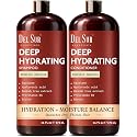 DEL SUR Hydrating Shampoo and Conditioner Set | 16 fl oz Each | with Camellia Japonica, Squalane, Hyaluronic Acid, Baobab Extract & Biotin | Deep Beauty & Personal Care DEL SUR